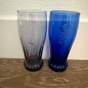 Coca-Cola Embossed Tumblers - Cobalt Blue & Smoky Gray
